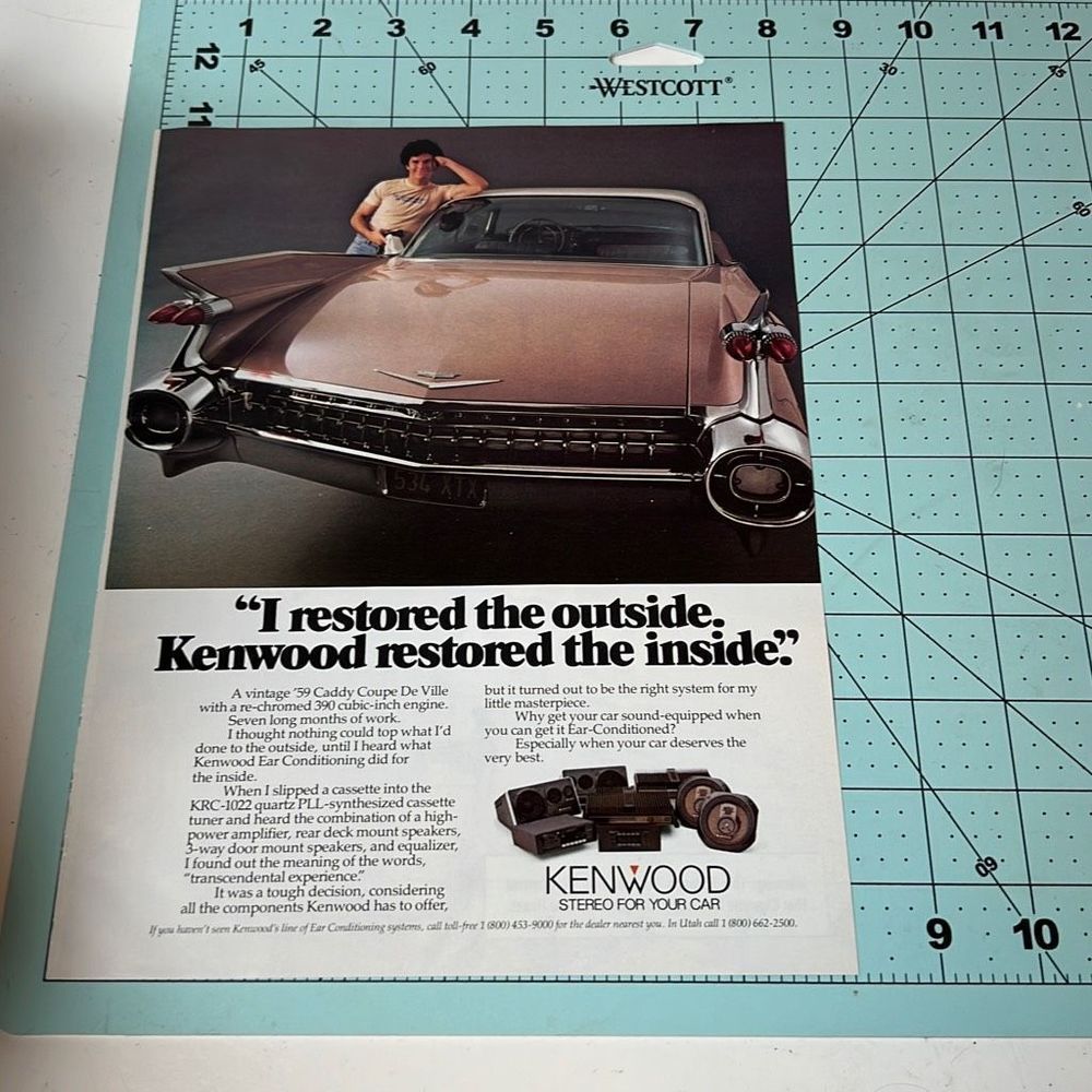 1983 1959 Cadillac Coupe Deville Kenwood Vintage Original Print Ad Advertisement